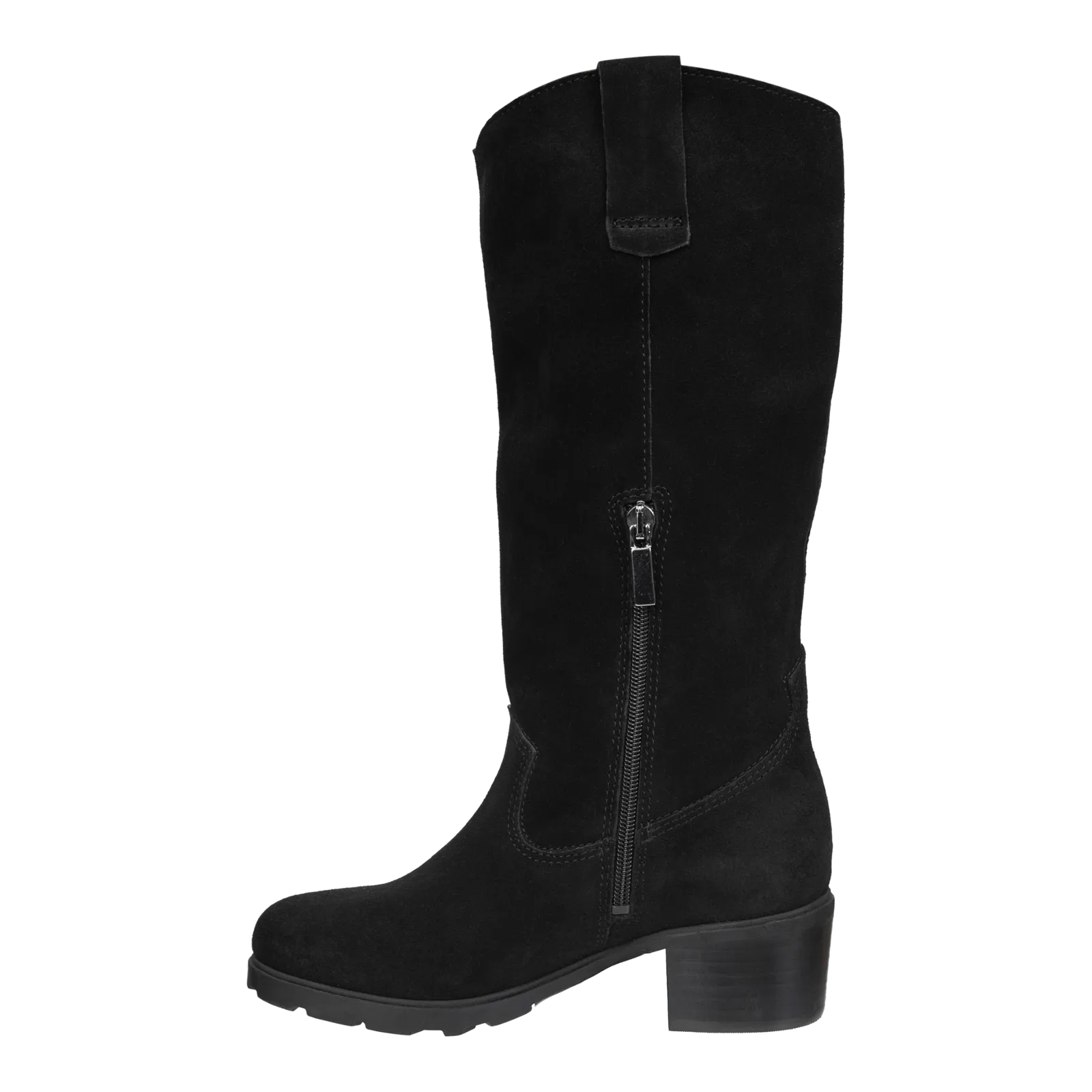 TALLOW in BLACK Heeled Mid Shaft Boots