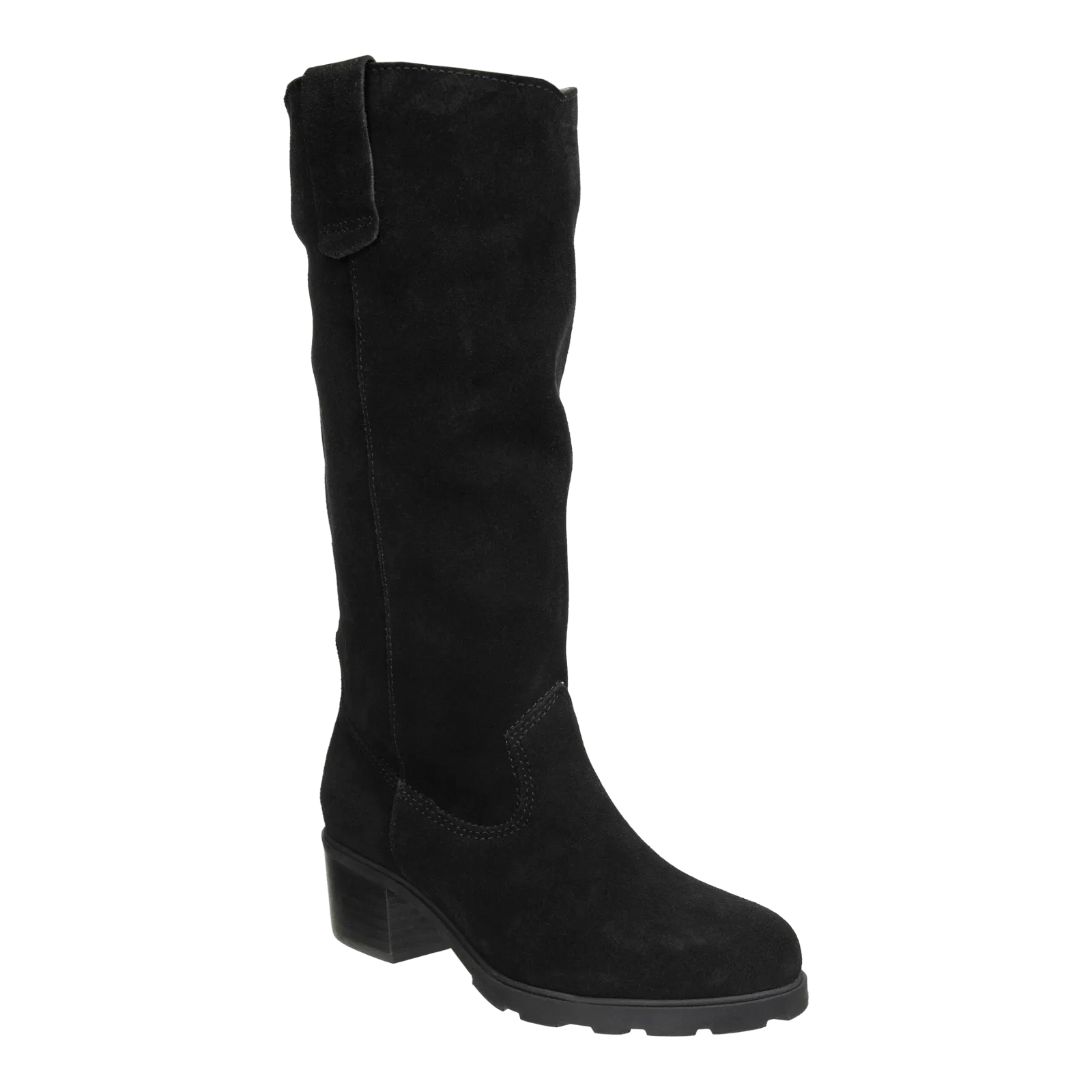 TALLOW in BLACK Heeled Mid Shaft Boots