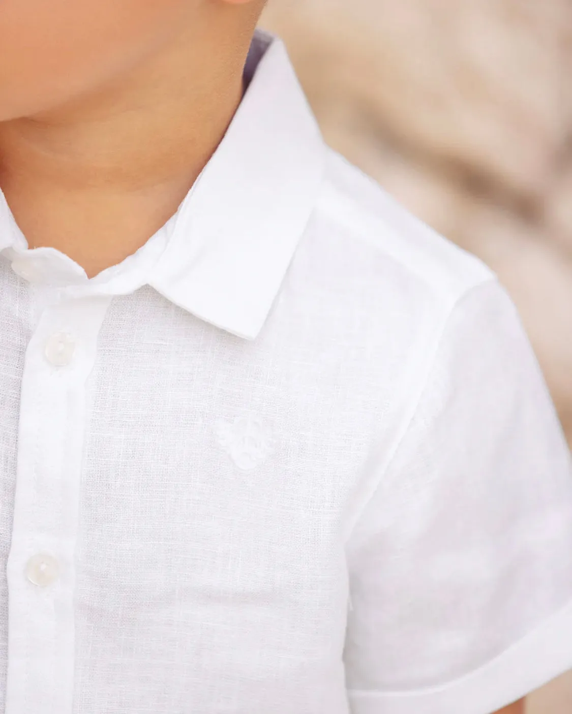 Tartine Boy's Linen SS Button Up Shirt