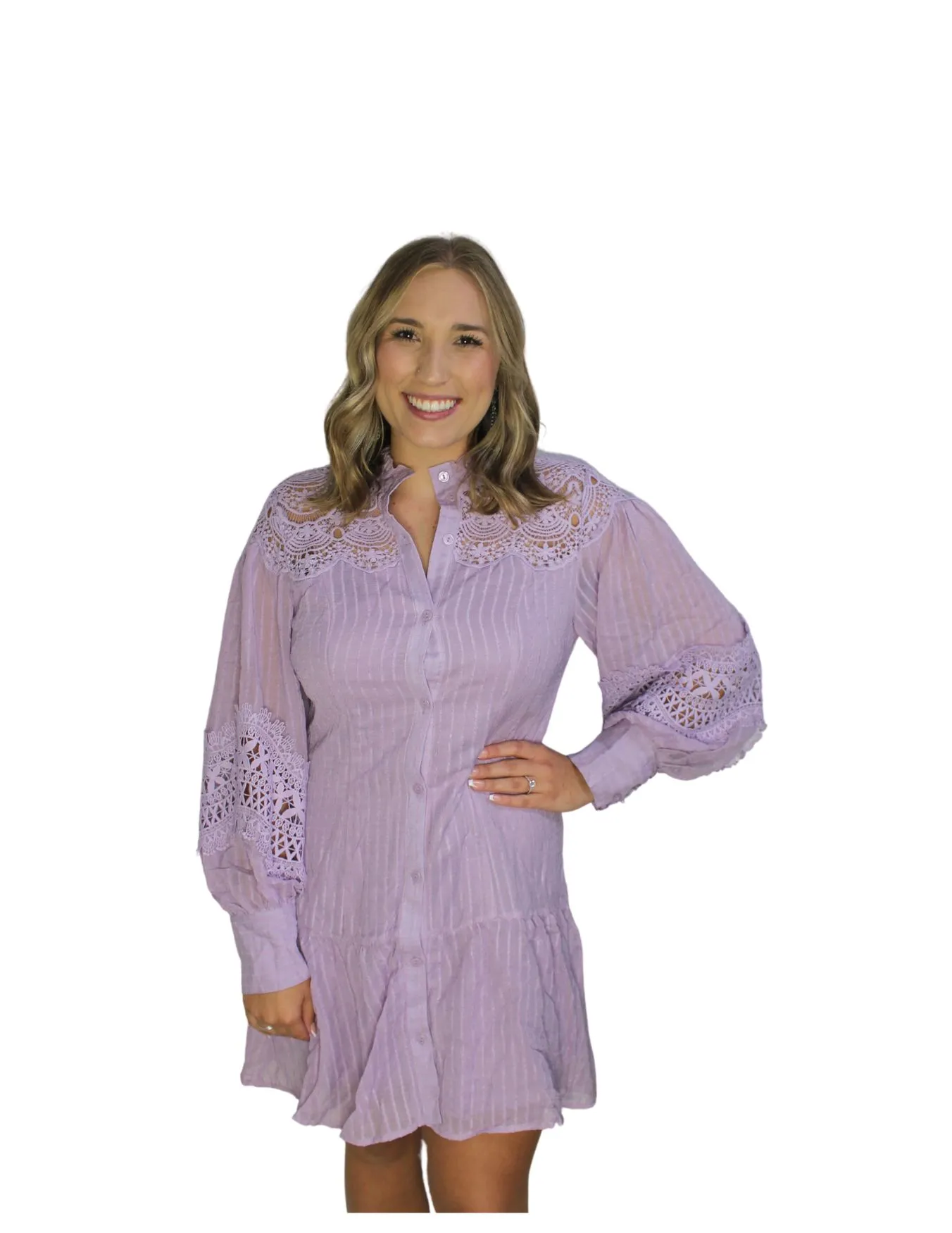 Tbc Womens Lavender Mock Neck Dress