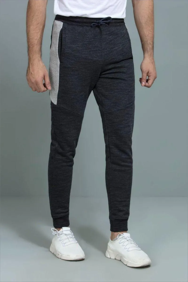 Textured Gray Casual Trousers