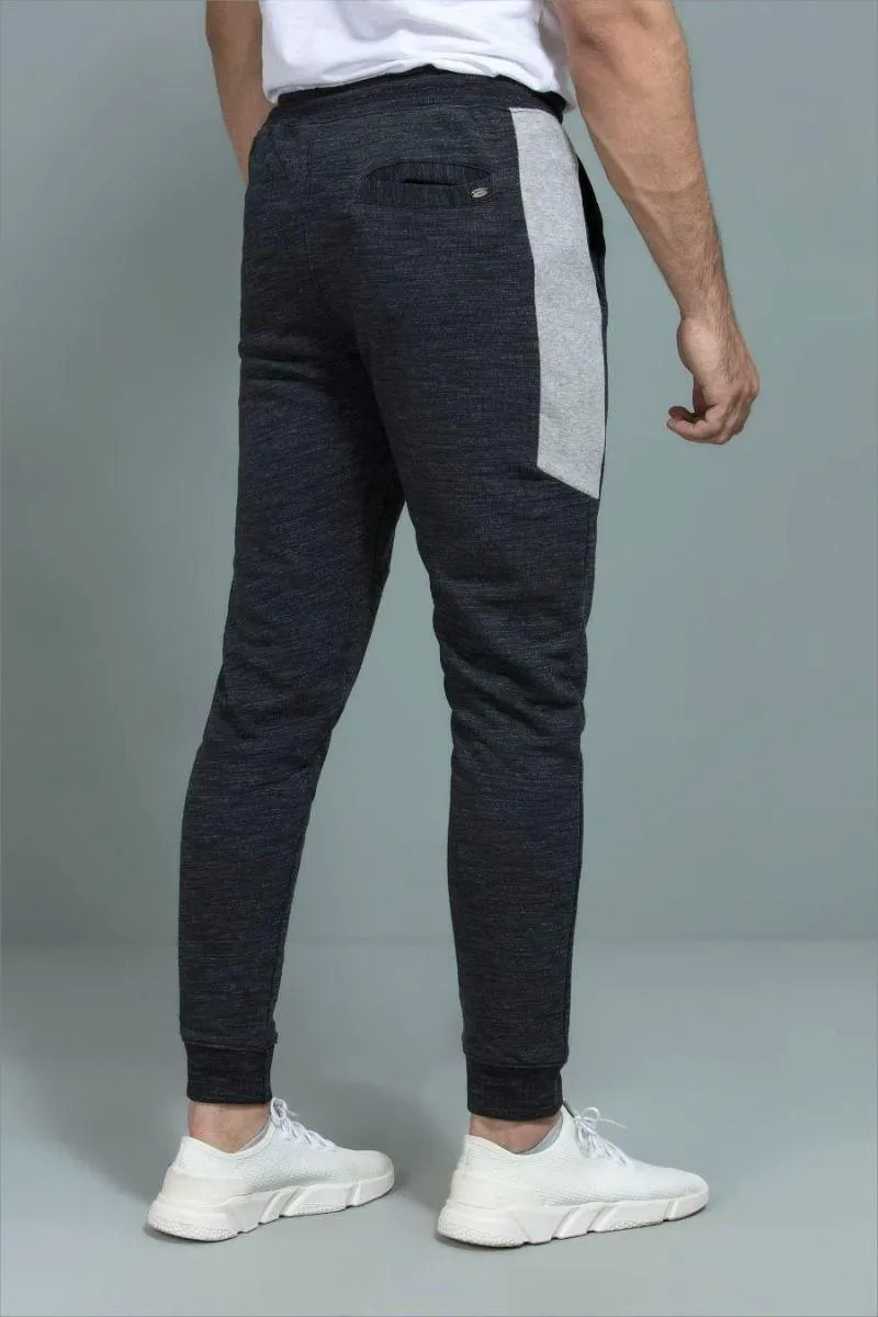 Textured Gray Casual Trousers