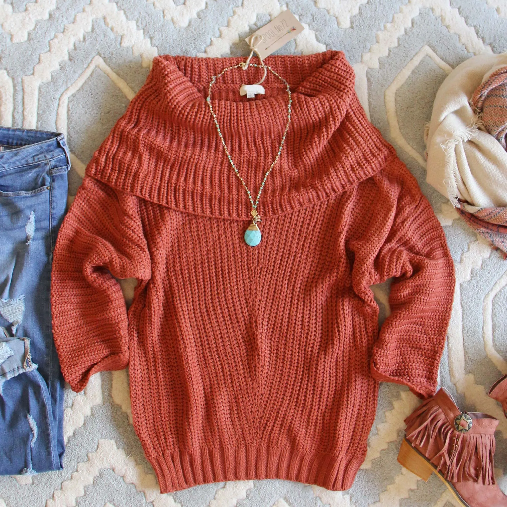 The Nubby Knit Sweater in Rust