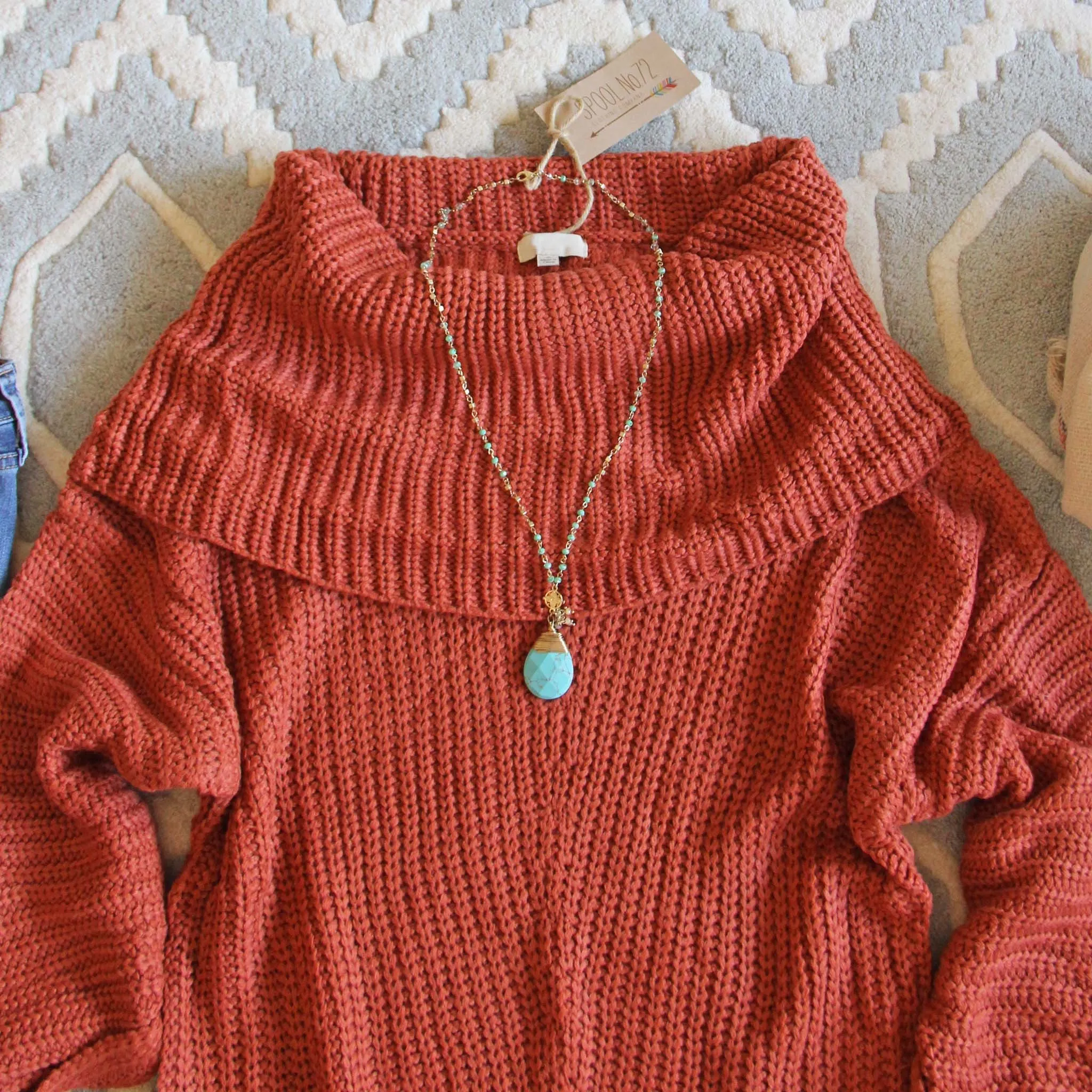 The Nubby Knit Sweater in Rust