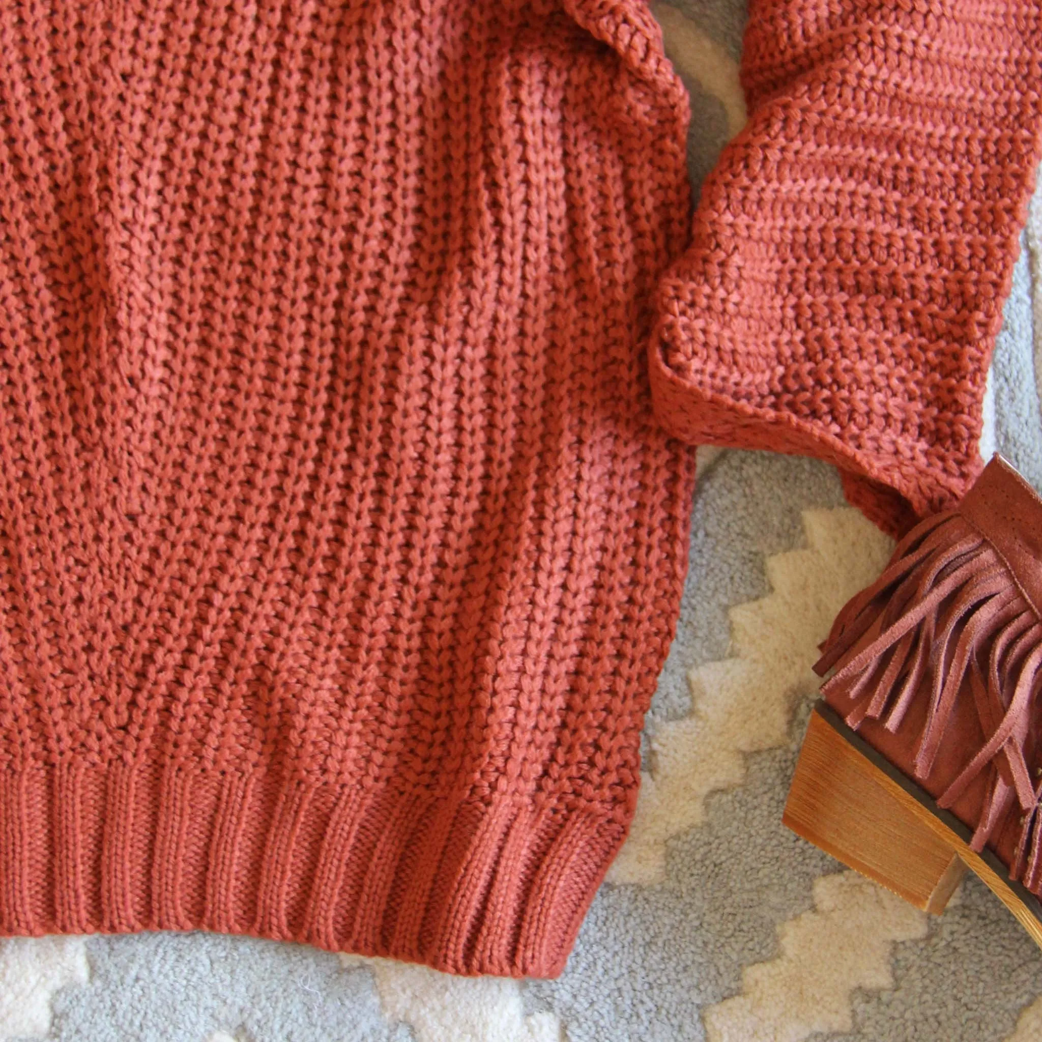 The Nubby Knit Sweater in Rust