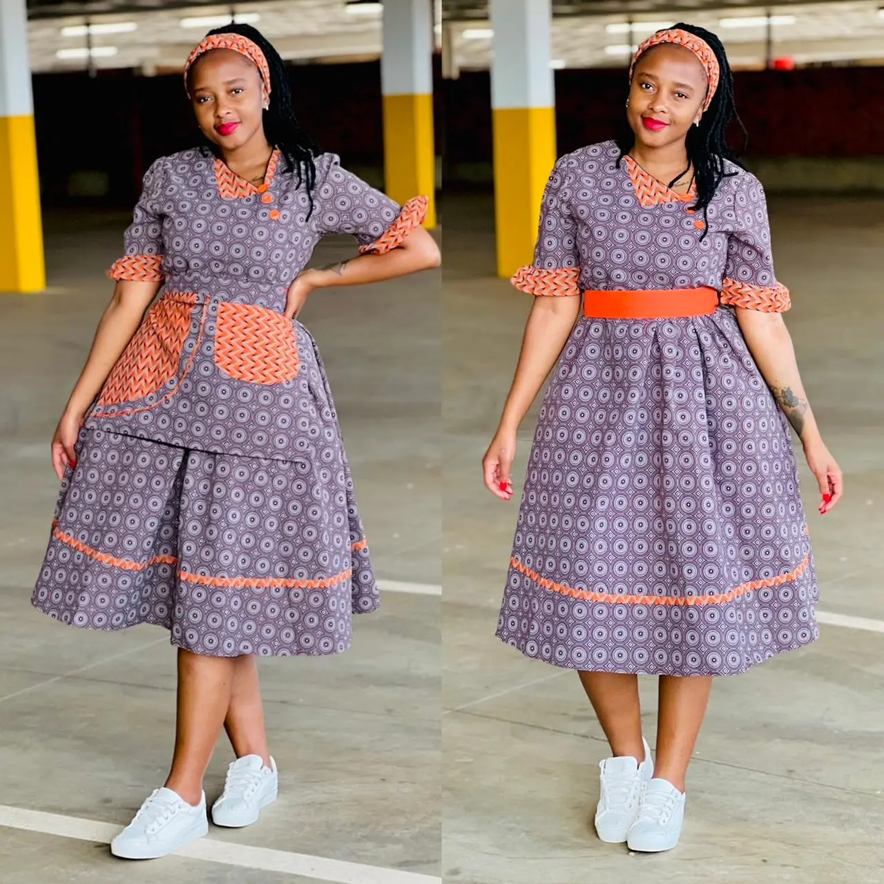 Three Quarter Sleeve Ankara Dress