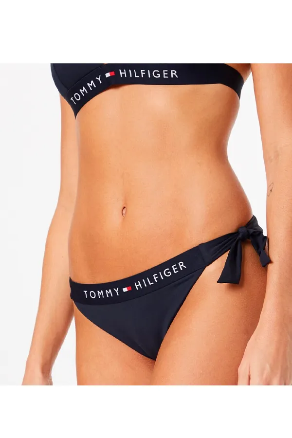 Tommy Hilfiger Women Side-tie Cheeky Bikini Bottom Navy