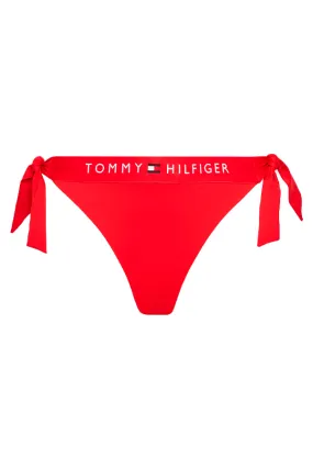 Tommy Hilfiger Women Side-tie Cheeky Bikini Bottom Red