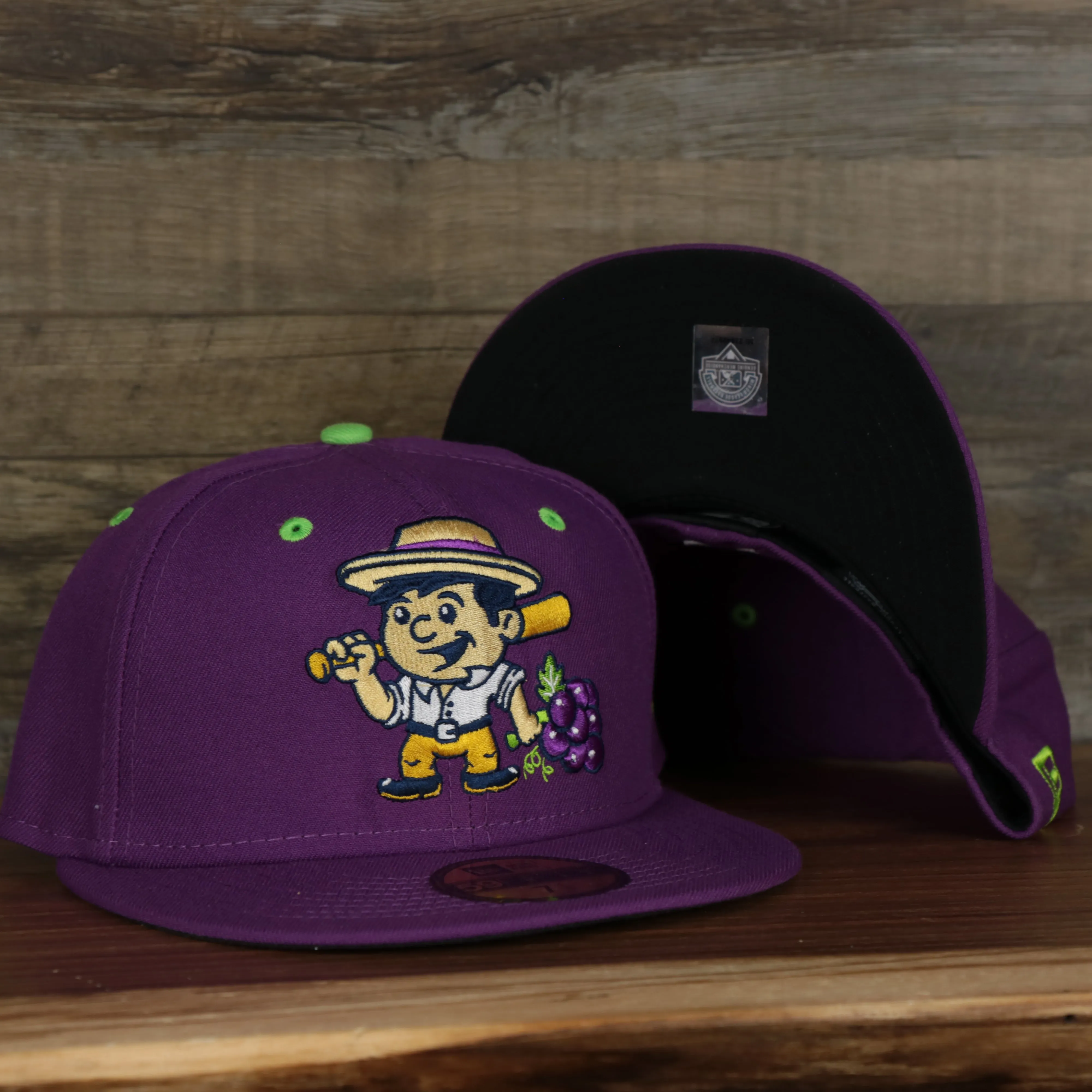 Tri-City Dust Devils 2022 Vineros de Tri-City Copa de la Diversion On-Field Black Bottom 5950 Fitted Cap | Purple