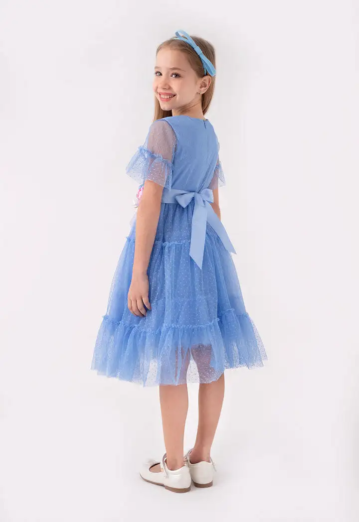 Tulle Overlay A-Line Dress