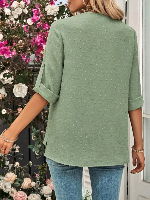 V-Neck Three-Quarter Sleeve Top