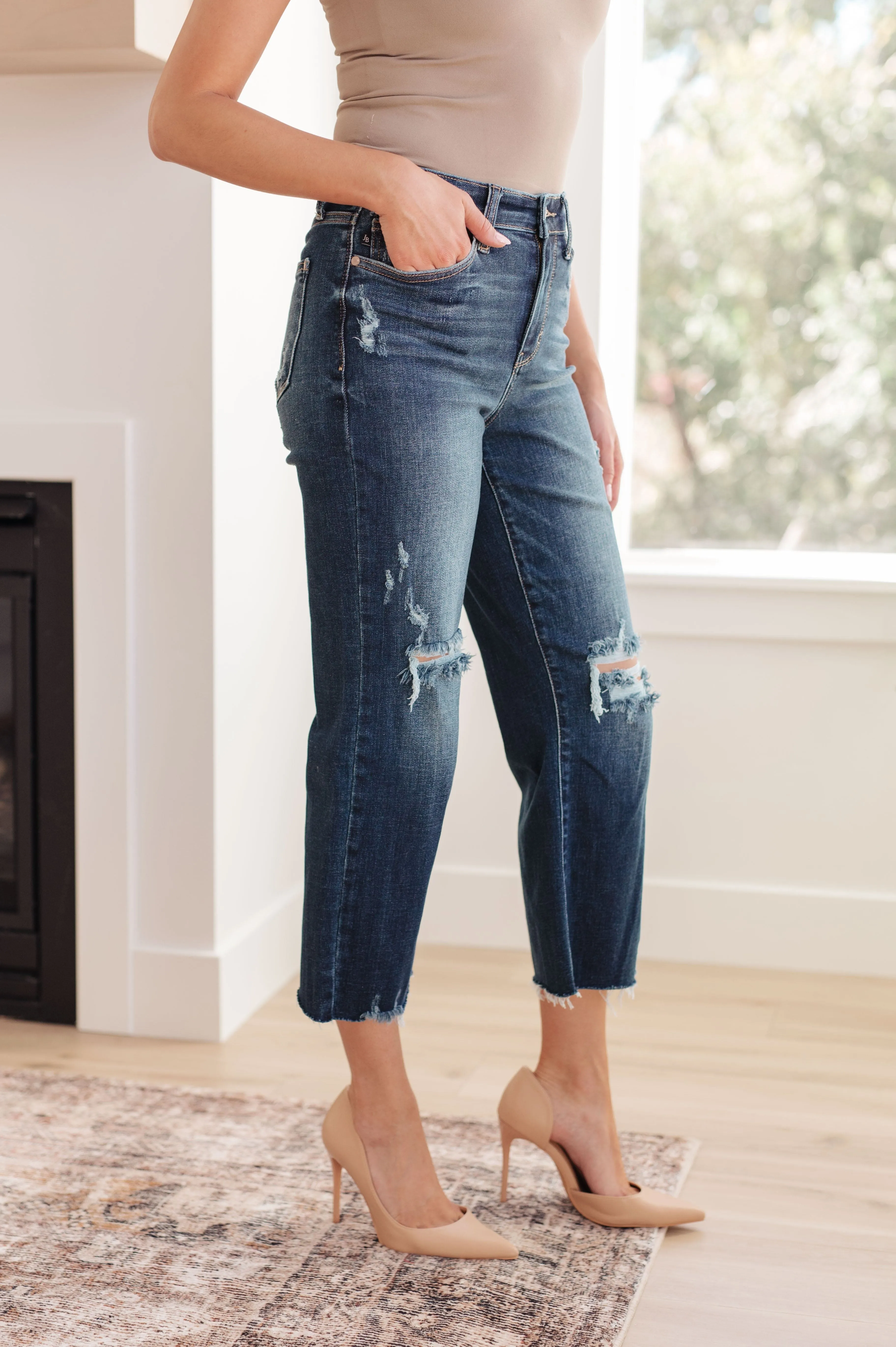 Whitney High Rise Distressed Wide Leg Judy Blue