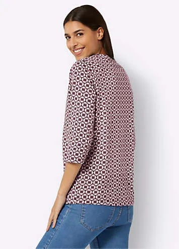 Witt Print Three-Quarter Sleeve Cotton Top | Grattan