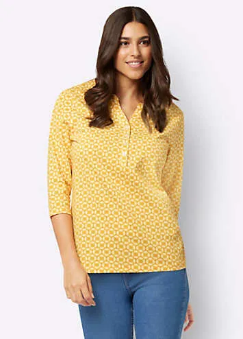 Witt Print Three-Quarter Sleeve Cotton Top | Grattan