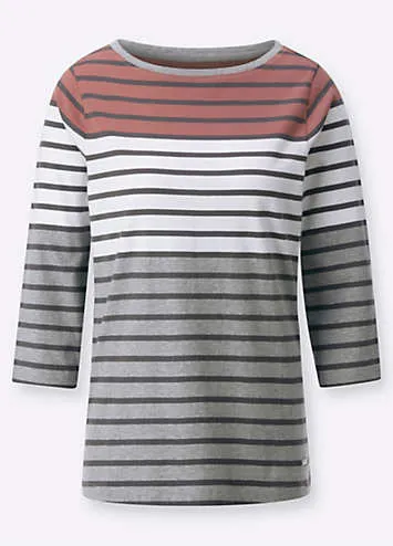 Witt Striped Three-Quarter Sleeve Top | Grattan