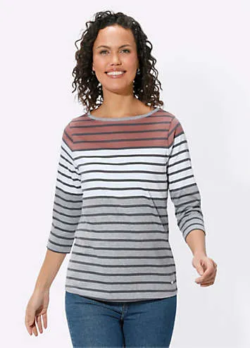 Witt Striped Three-Quarter Sleeve Top | Grattan