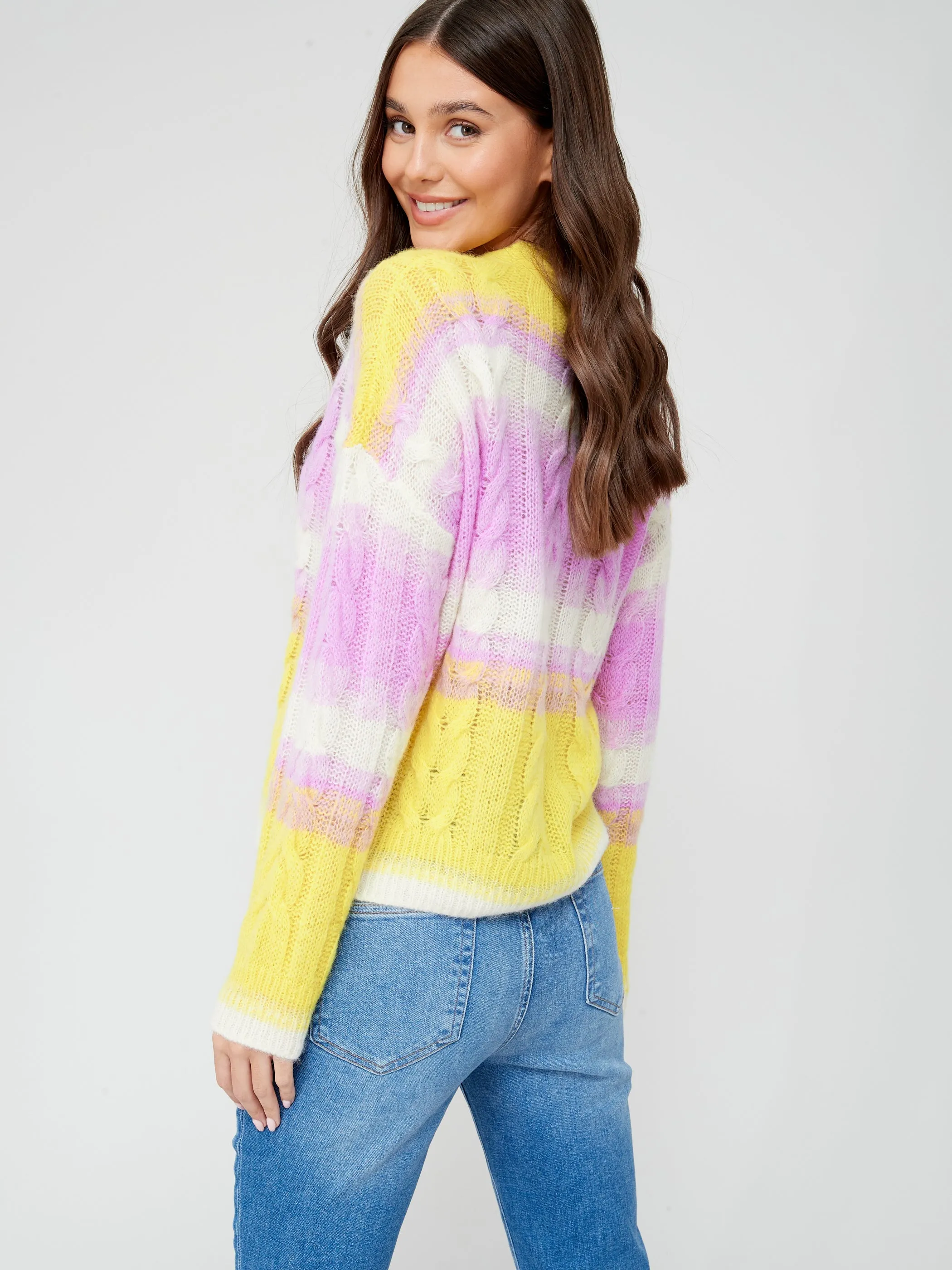 Womens Boss Stripe Cardigan in Multicoloured