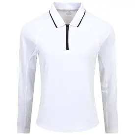 Womens You-V Long Sleeve Quarter Zip Polo White - SS24