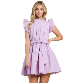 Women's TCEC Mock Neck Dress With Bow Belt