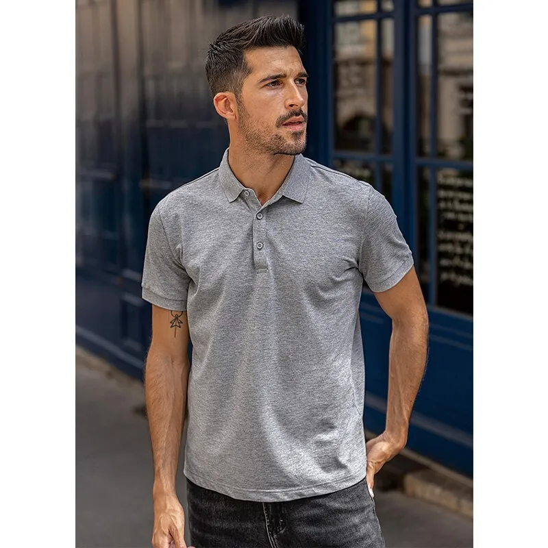 Xituodai 2022 New Fashion Clothing Solid Colour Men's polo shirt short sleeves Lapels High Quality  Slim Summer Top Plus Size 64