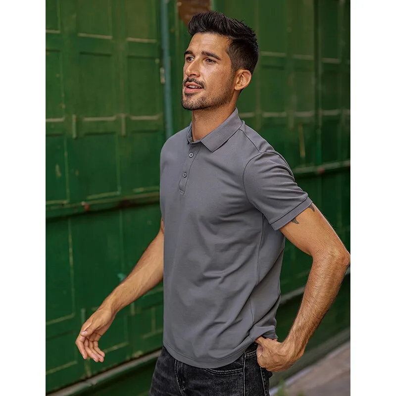 Xituodai 2022 New Fashion Clothing Solid Colour Men's polo shirt short sleeves Lapels High Quality  Slim Summer Top Plus Size 64