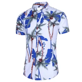 Xituodai Summer Fashion Mens Shirt Slim Fit Short Sleeve Floral Shirt Mens Clothing Trend Mens Casual Flower Shirts Size M-7XL